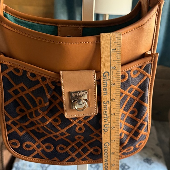 Spartina 449 Brown, Navy and Tan Patterned Shoulder Bag - Picture 3 of 8